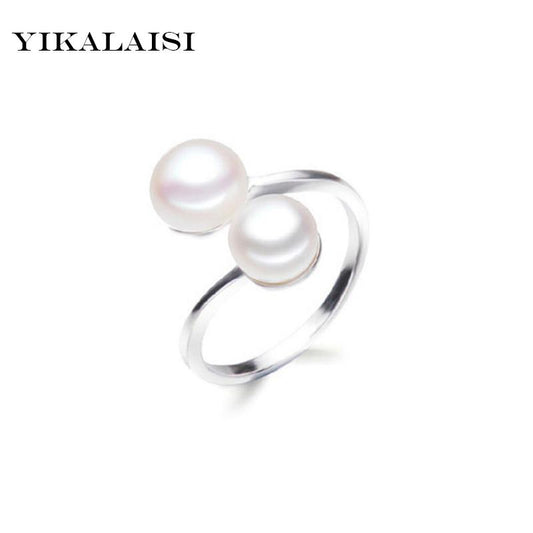 YIKALAISI Pearl Ring Jewelry 925 Sterling Silver Wedding Rings For Women