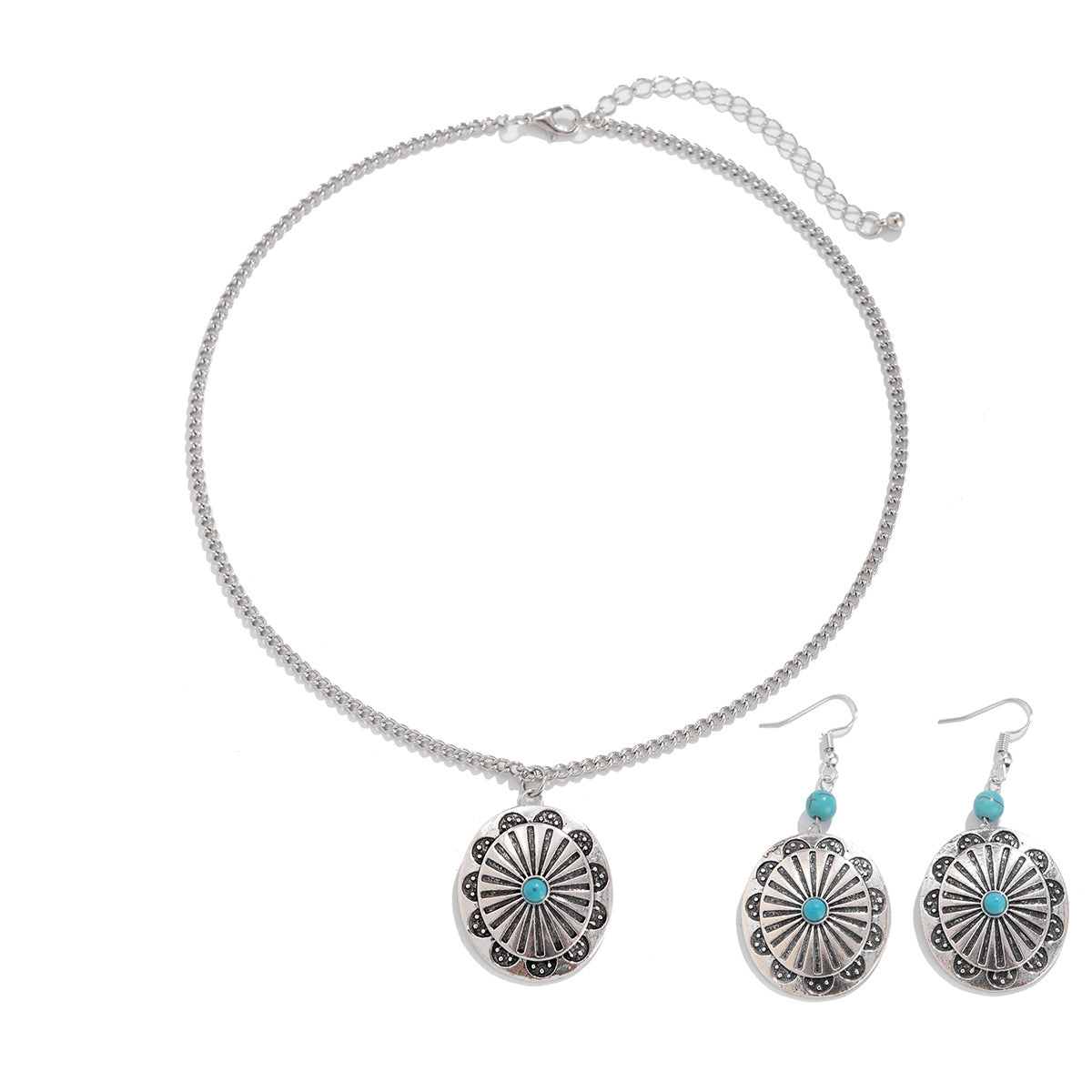 Holiday Ethnic Style Pine Stone Coconut Tree Necklace Simple Thread Love Neck Jewelry Set